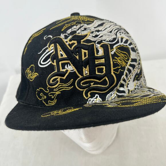 VINTAGE Y2K Style Dragon Fitted Cap L  Embellished Retro Streetwear Skater - Picture 1 of 8